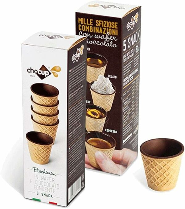 cialde wafer cioccolato,bicchieri